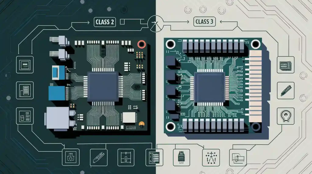 En qué se diferencian los PCB de clase 2 y clase 3 de IPC en estándares y aplicaciones