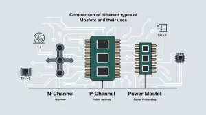Jämförelse av olika typer av MOSFET:er och deras användningsområden.