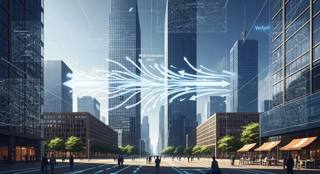 Ottimizzazione del comfort urbano con simulazioni CFD dell'effetto Venturi nel flusso del vento