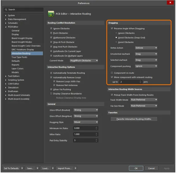 Àwọn ìfẹ́ràn Ìdarí Ìbáṣepọ̀ tí ń fi àwọn àṣàyàn fífà àti àwọn ètò ìpinnu ìforígbárí hàn