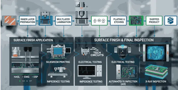 ແຜນວາດການໄຫຼຂອງຂະບວນການຜະລິດ PCB 6 ຊັ້ນ