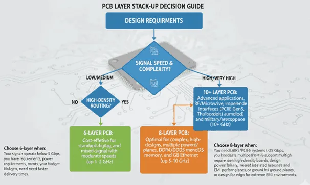 Figure 3 Decision guide to choose 6 layer and 8 layer PCB