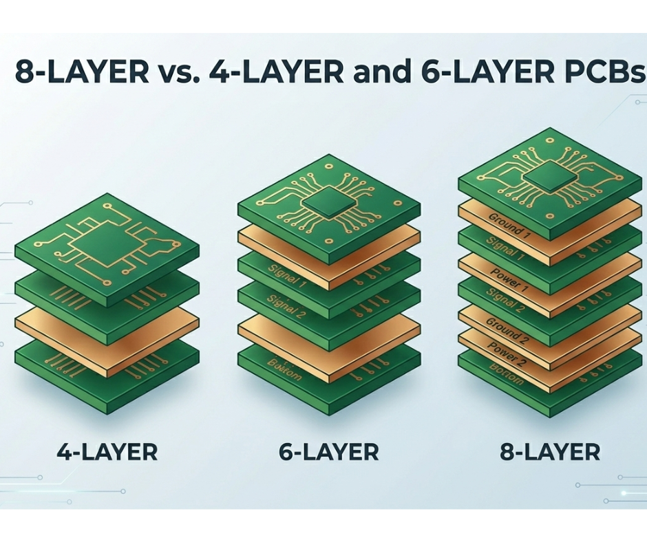 8 layer, 6 layer, 4 layer pcb